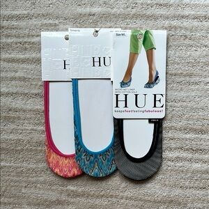 HUE No-Show Liner Socks Set of 3
